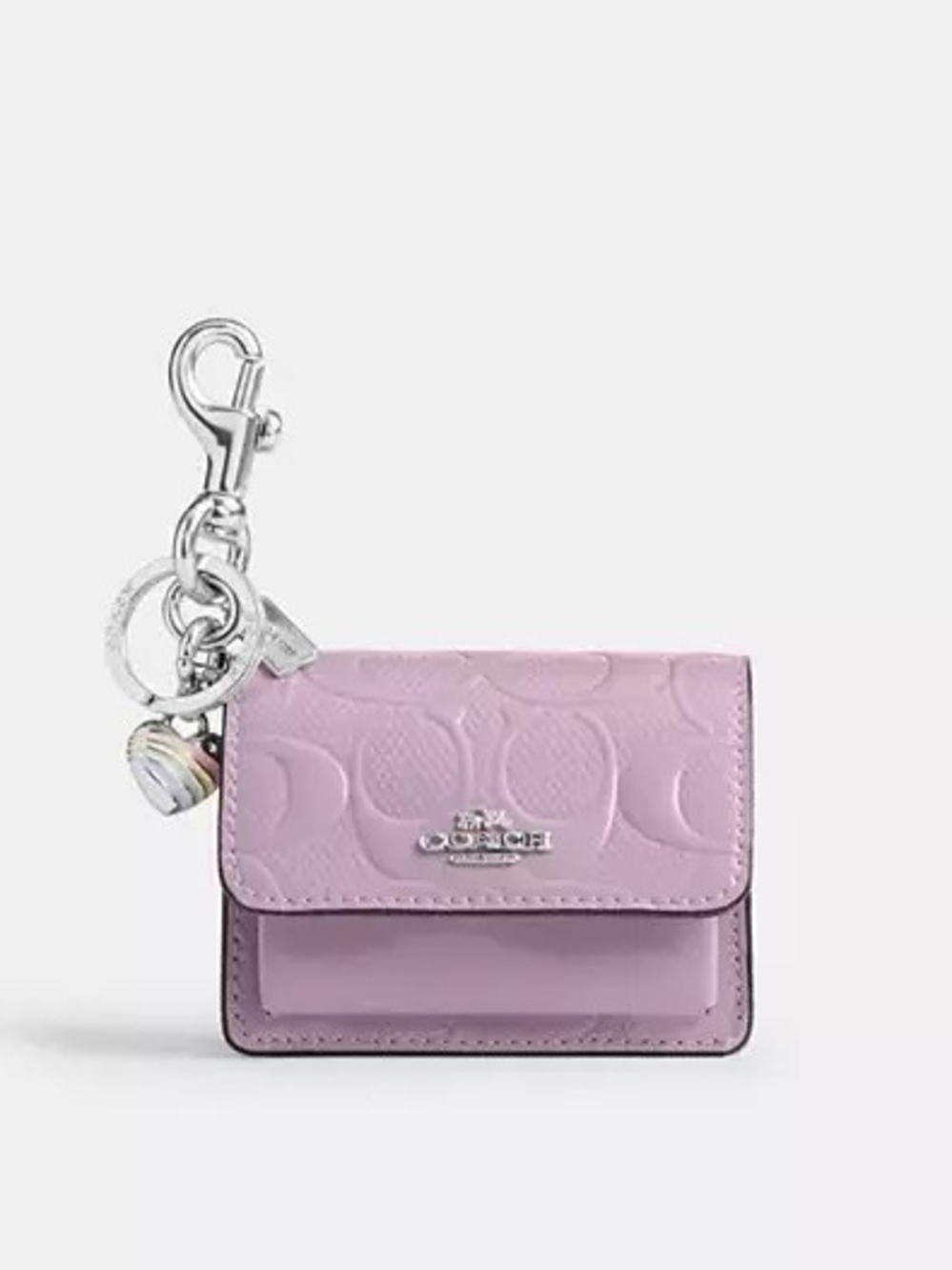 Klare Bag Charm In Signature Leather With Heart Charm